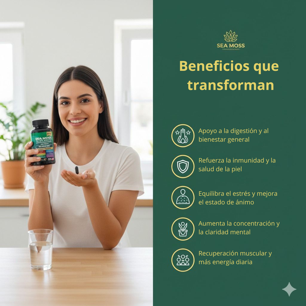 Más energía, mejor ánimo y un cuerpo equilibrado — todo en un solo suplemento 8 en 1